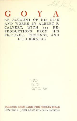 Goya, an account of his life and works