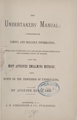The undertakers' manual