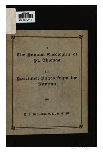 Summa Theologica, Part I-II (Pars Prima Secundae): From the Complete American Edition