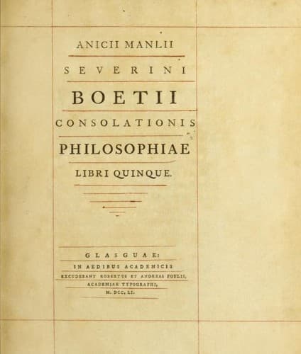 Chaucer's Translation of Boethius's "De Consolatione Philosophiae"