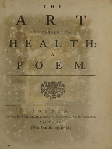 The art of preserving health: A poem