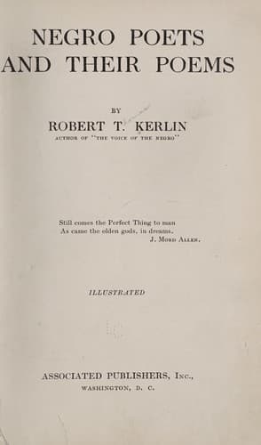 Negro Poets and Their Poems