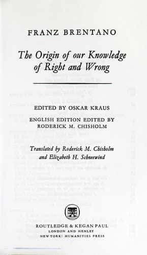 The Origin of the Knowledge of Right and Wrong