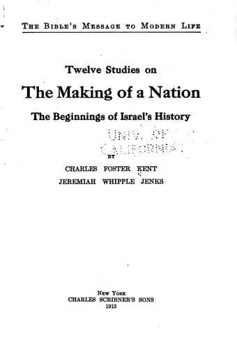 Twelve Studies on the Making of a Nation: The Beginnings of Israel's History