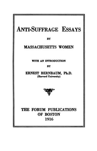 Anti-Suffrage Essays