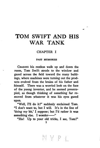 Tom Swift and His War Tank; Or, Doing His Bit for Uncle Sam