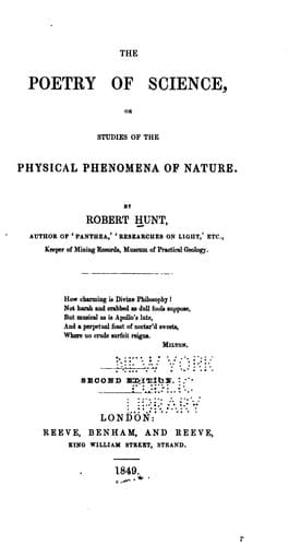The Poetry of Science; or, Studies of the Physical Phenomena of Nature