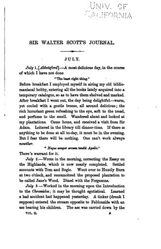 The Journal of Sir Walter Scott: From the Original Manuscript at Abbotsford