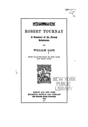 Robert Tournay: A Romance of the French Revolution