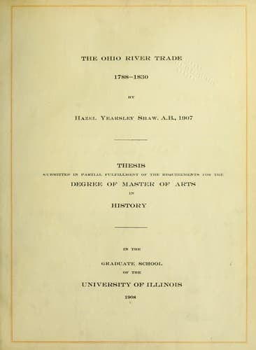The Ohio River Trade, 1788-1830