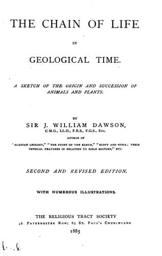 The Chain of Life in Geological Time: A Sketch of the Origin and Succession of Animals and Plants