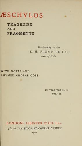 Æschylos Tragedies and Fragments