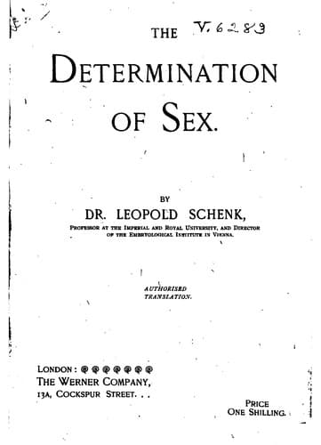 Schenk's Theory: The Determination of Sex
