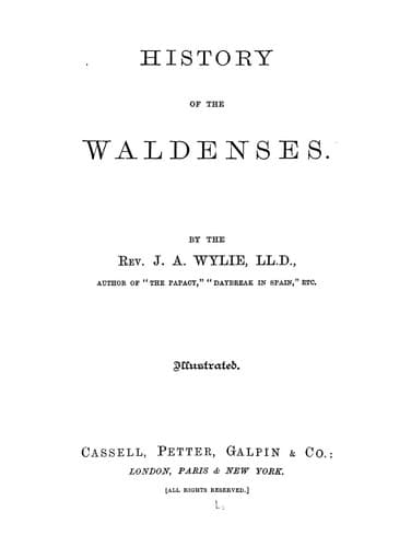 History of the Waldenses