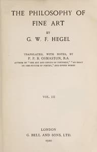 The Philosophy of Fine Art, volume 3 (of 4): Hegel's Aesthetik