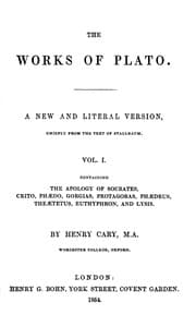 The works of Plato (Vol. 1 of 6) : $b A new and literal version chiefly from the text of Stallbaum