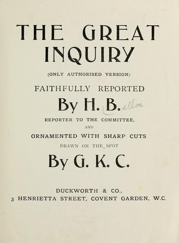 The great inquiry