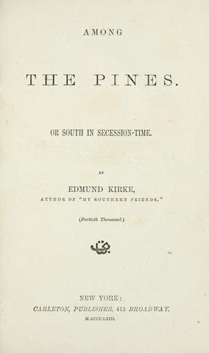Among the Pines; or, South in Secession Time