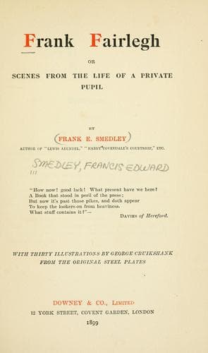 Frank Fairlegh: Scenes from the Life of a Private Pupil