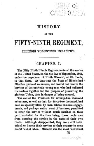 The History of the Fifty-ninth Regiment Illinois Volunteers